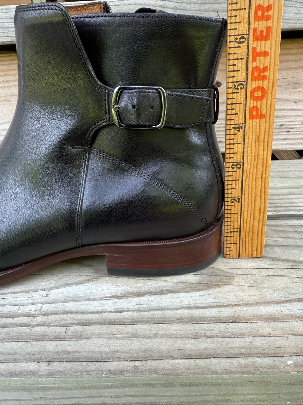 Johnston & Murphy Black Leather Ankle Boots Buckle Jodhpur Zip Mens 10.5 M Dress - Picture 14 of 16